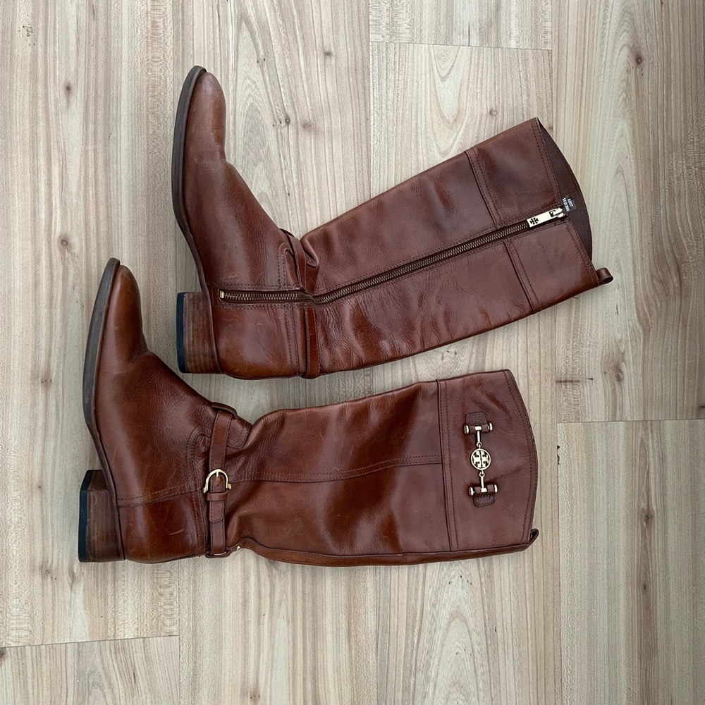 Tory Burch Brown Leather Riding boots